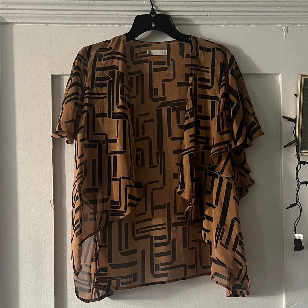 Hinge Black and Tan Patterned Cardigan